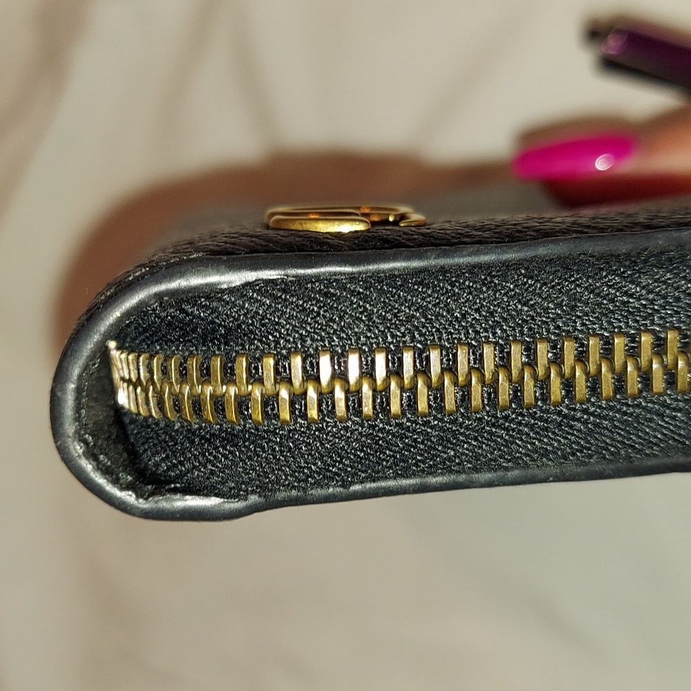 Gucci Marmont GG Zip Around Long Leather Zippy Wallet Black Gold - Picture 7 of 10